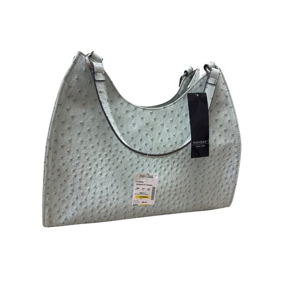 Mondani NY Womens Mint Green Ostrich-Embossed Handbag Purse SKU 7229 - Picture 1 of 11